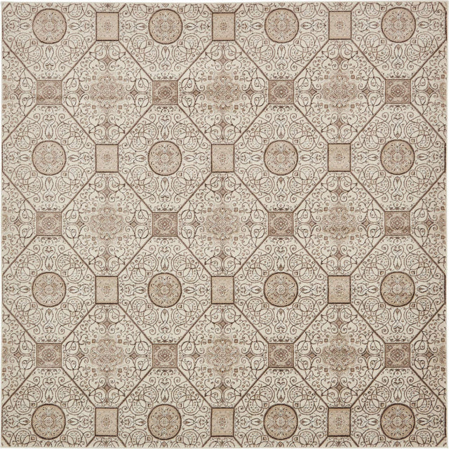 Cream 8' x 8' Rushmore Square Area Rug 55% Polypropylene & 45% Polyester Durable Quality Carpet for Indoor Home Decorating for Sale at Rug Engine