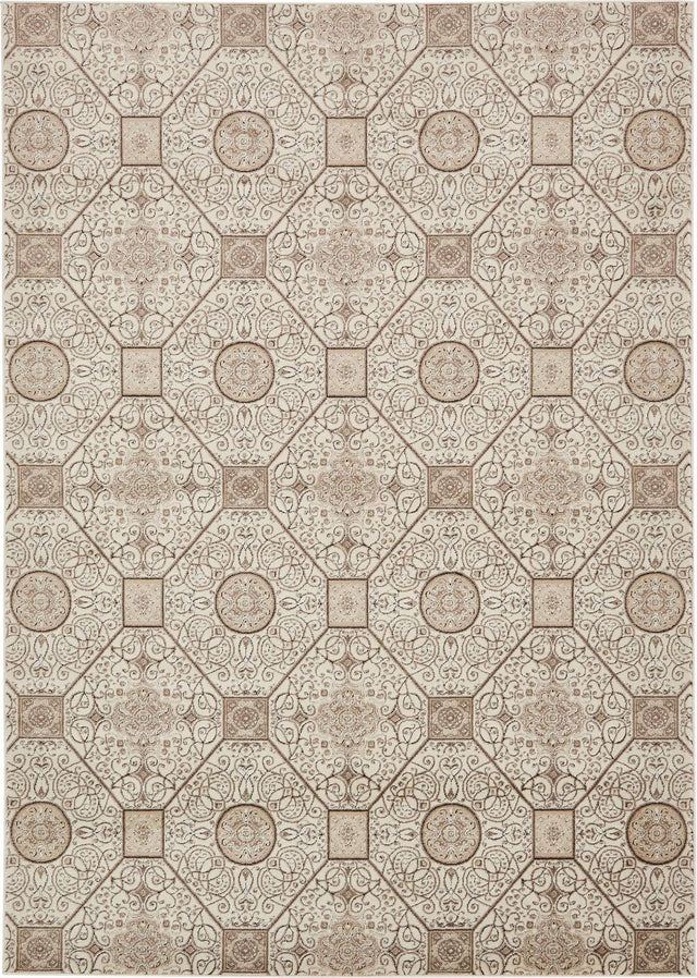 Cream 7' x 10' Rushmore Rectangle Area Rug 55% Polypropylene & 45% Polyester Durable Quality Carpet for Indoor Home Decorating for Sale at Rug Engine