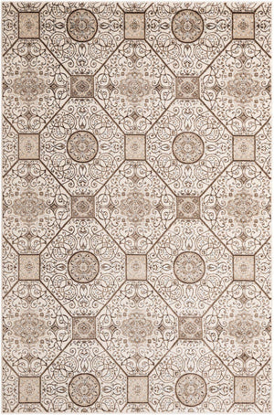 Cream 5' x 8' Rushmore Rectangle Area Rug 55% Polypropylene & 45% Polyester Durable Quality Carpet for Indoor Home Decorating for Sale at Rug Engine
