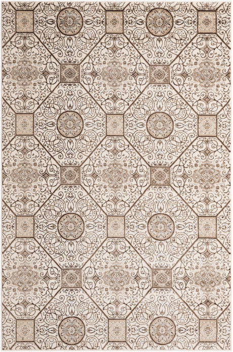 Cream 5' x 8' Rushmore Rectangle Area Rug 55% Polypropylene & 45% Polyester Durable Quality Carpet for Indoor Home Decorating for Sale at Rug Engine
