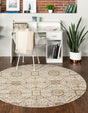 Cream 5' 1 x 5' 1 Rushmore Round Area Rug 55% Polypropylene & 45% Polyester Durable Quality Carpet for Indoor Home Decorating for Sale at Rug Engine