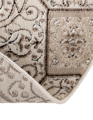 Cream 5' 1 x 5' 1 Rushmore Round Area Rug 55% Polypropylene & 45% Polyester Durable Quality Carpet for Indoor Home Decorating for Sale at Rug Engine
