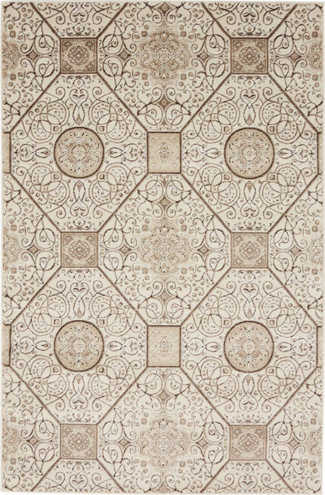 Cream 4' x 6' Rushmore Rectangle Area Rug 55% Polypropylene & 45% Polyester Durable Quality Carpet for Indoor Home Decorating for Sale at Rug Engine