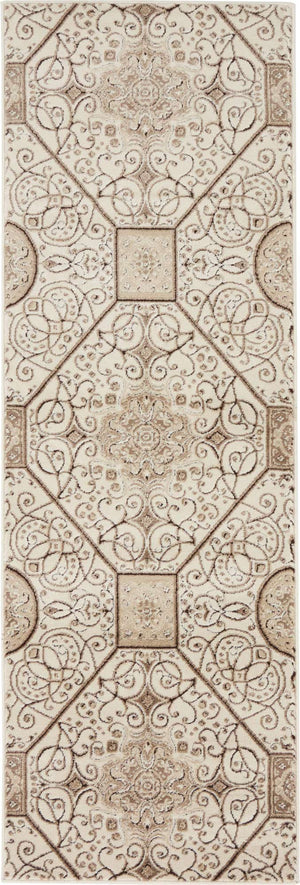 Cream 2' x 6' 1 Rushmore Runner Area Rug 55% Polypropylene & 45% Polyester Durable Quality Carpet for Indoor Home Decorating for Sale at Rug Engine