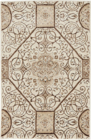 Cream 2' x 3' Rushmore Rectangle Area Rug 55% Polypropylene & 45% Polyester Durable Quality Carpet for Indoor Home Decorating for Sale at Rug Engine