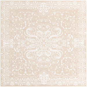 Beige 8' x 8' Rushmore Square Area Rug 55% Polypropylene & 45% Polyester Durable Quality Carpet for Indoor Home Decorating for Sale at Rug Engine