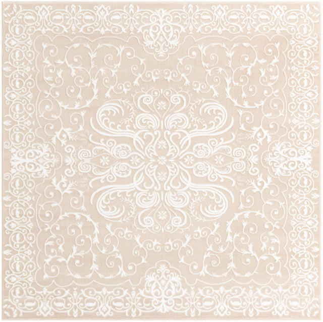 Beige 8' x 8' Rushmore Square Area Rug 55% Polypropylene & 45% Polyester Durable Quality Carpet for Indoor Home Decorating for Sale at Rug Engine