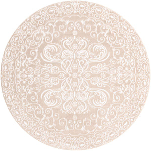 Beige 5' x 5' Rushmore Round Area Rug 55% Polypropylene & 45% Polyester Durable Quality Carpet for Indoor Home Decorating for Sale at Rug Engine