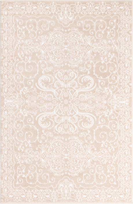 Beige 4' 1 x 6' 1 Rushmore Rectangle Area Rug 55% Polypropylene & 45% Polyester Durable Quality Carpet for Indoor Home Decorating for Sale at Rug Engine