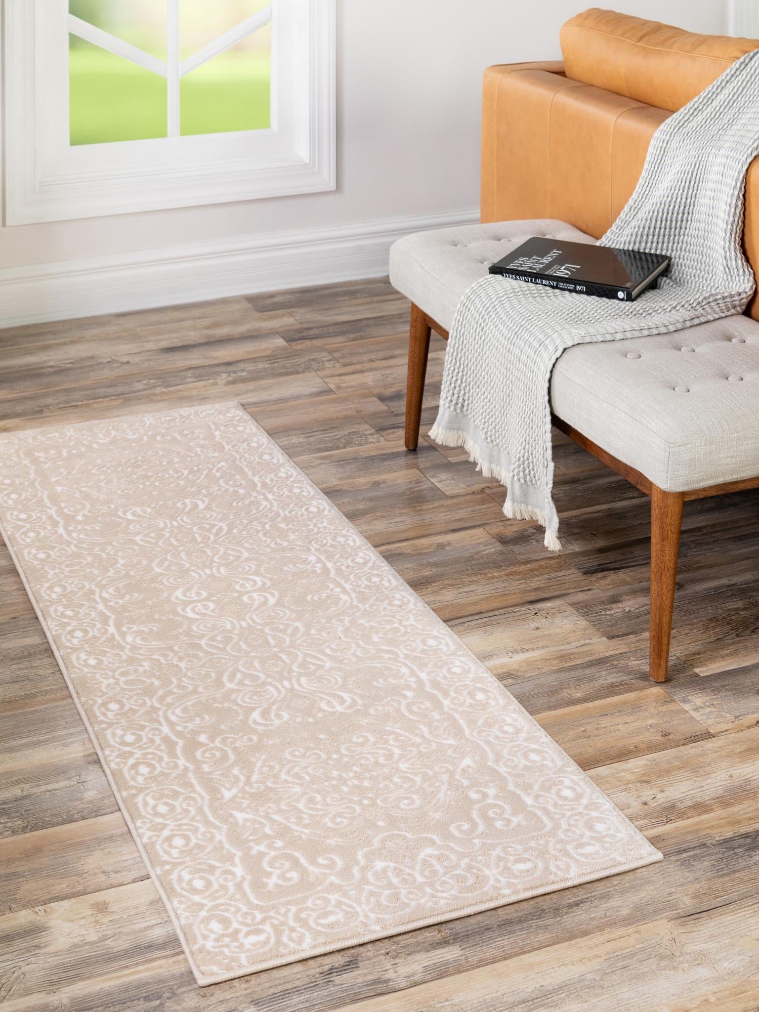 Beige 3' x 9' 10 Rushmore Runner Area Rug 55% Polypropylene & 45% Polyester Durable Quality Carpet for Indoor Home Decorating for Sale at Rug Engine