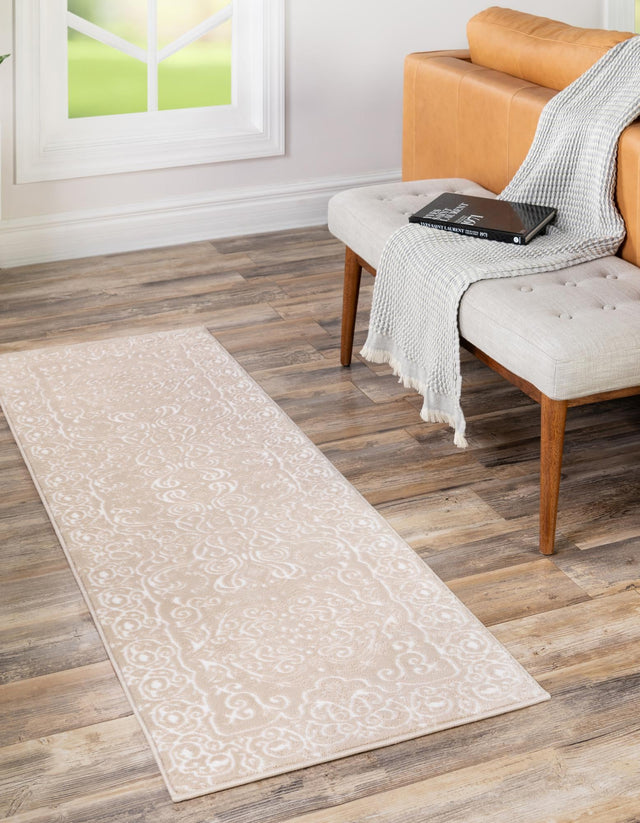 Beige 3' x 9' 10 Rushmore Runner Area Rug 55% Polypropylene & 45% Polyester Durable Quality Carpet for Indoor Home Decorating for Sale at Rug Engine