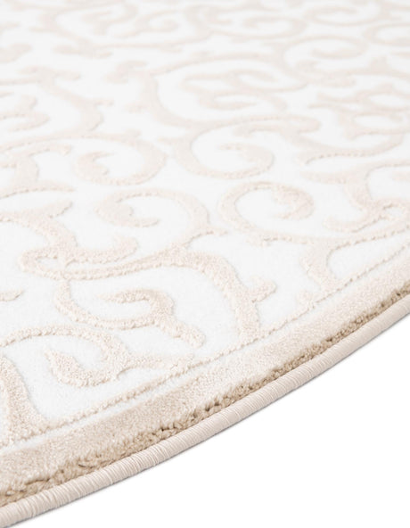 Snow White 7' 10 x 7' 10 Rushmore Round Area Rug 55% Polypropylene & 45% Polyester Durable Quality Carpet for Indoor Home Decorating for Sale at Rug Engine