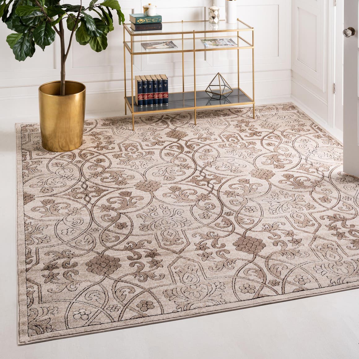 Dark Beige 6' x 6' Rushmore Square Area Rug 55% Polypropylene & 45% Polyester Durable Quality Carpet for Indoor Home Decorating for Sale at Rug Engine