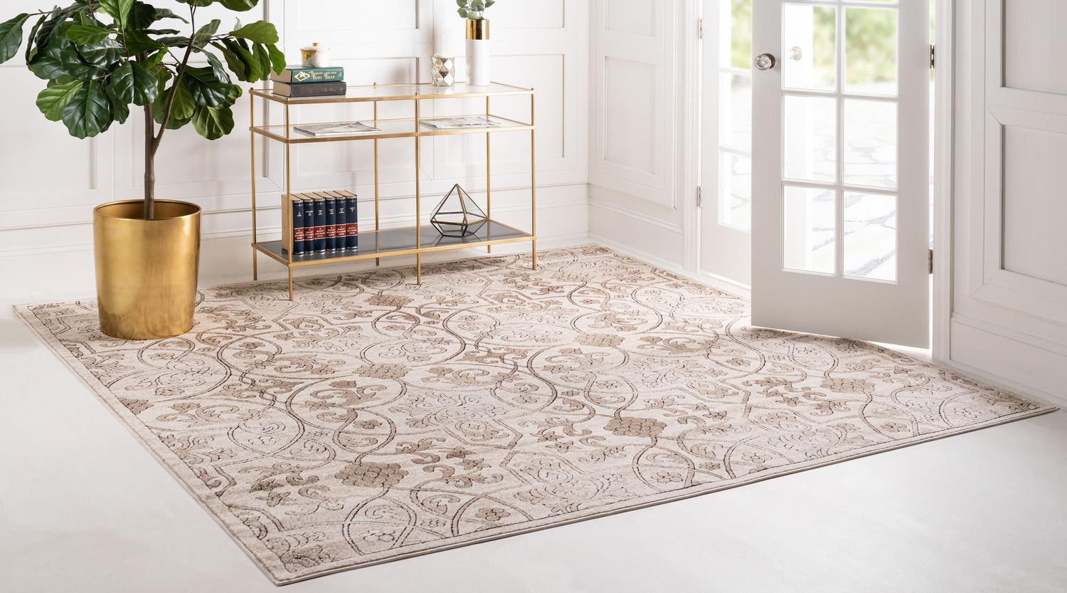 Dark Beige 10' 8 x 10' 8 Rushmore Square Area Rug 55% Polypropylene & 45% Polyester Durable Quality Carpet for Indoor Home Decorating for Sale at Rug Engine