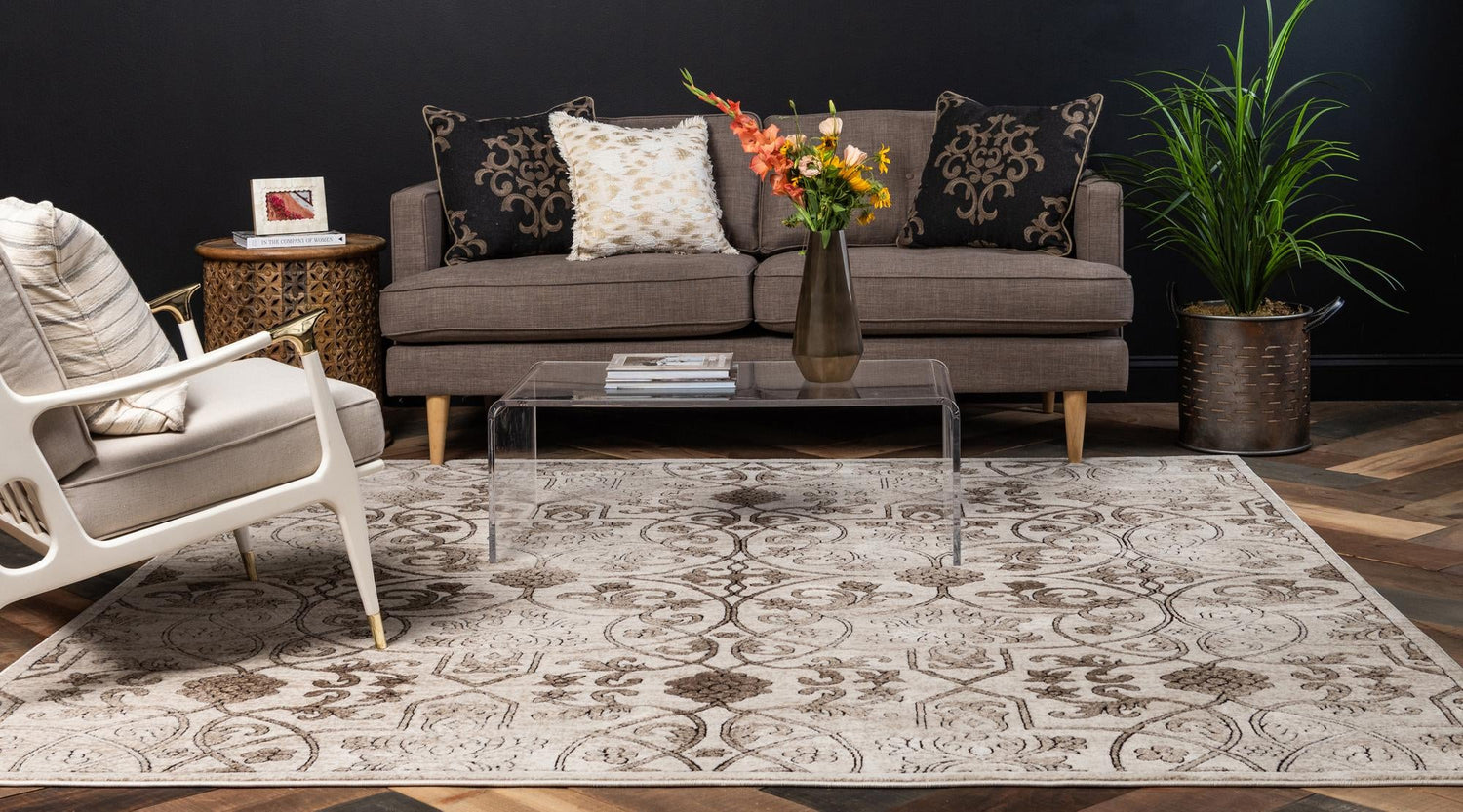 Dark Beige 8' x 8' Rushmore Square Area Rug 55% Polypropylene & 45% Polyester Durable Quality Carpet for Indoor Home Decorating for Sale at Rug Engine