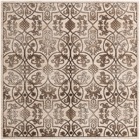 Dark Beige 8' x 8' Rushmore Square Area Rug 55% Polypropylene & 45% Polyester Durable Quality Carpet for Indoor Home Decorating for Sale at Rug Engine