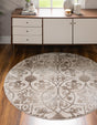 Dark Beige 5' 1 x 5' 1 Rushmore Round Area Rug 55% Polypropylene & 45% Polyester Durable Quality Carpet for Indoor Home Decorating for Sale at Rug Engine