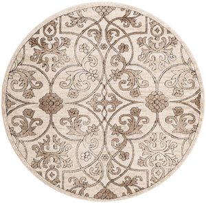 Dark Beige 5' 1 x 5' 1 Rushmore Round Area Rug 55% Polypropylene & 45% Polyester Durable Quality Carpet for Indoor Home Decorating for Sale at Rug Engine