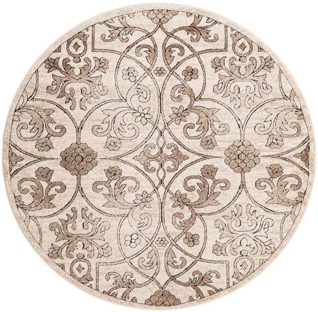 Dark Beige 5' 1 x 5' 1 Rushmore Round Area Rug 55% Polypropylene & 45% Polyester Durable Quality Carpet for Indoor Home Decorating for Sale at Rug Engine