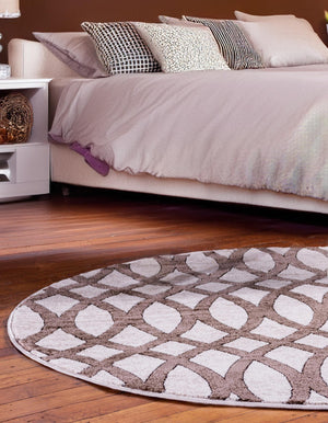 Brown 5' 1 x 5' 1 Rushmore Round Area Rug 55% Polypropylene & 45% Polyester Durable Quality Carpet for Indoor Home Decorating for Sale at Rug Engine