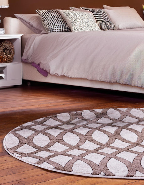 Brown 5' 1 x 5' 1 Rushmore Round Area Rug 55% Polypropylene & 45% Polyester Durable Quality Carpet for Indoor Home Decorating for Sale at Rug Engine