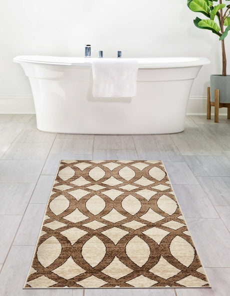 Brown 2' x 6' 1 Rushmore Runner Area Rug 55% Polypropylene & 45% Polyester Durable Quality Carpet for Indoor Home Decorating for Sale at Rug Engine