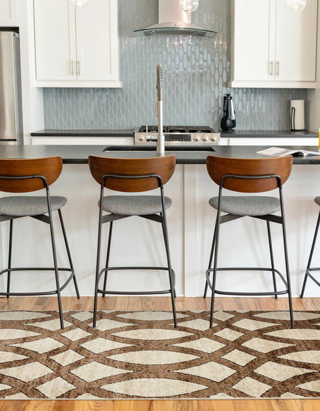 Brown 3' x 9' 10 Rushmore Runner Area Rug 55% Polypropylene & 45% Polyester Durable Quality Carpet for Indoor Home Decorating for Sale at Rug Engine