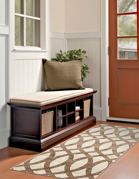 Brown 3' x 9' 10 Rushmore Runner Area Rug 55% Polypropylene & 45% Polyester Durable Quality Carpet for Indoor Home Decorating for Sale at Rug Engine