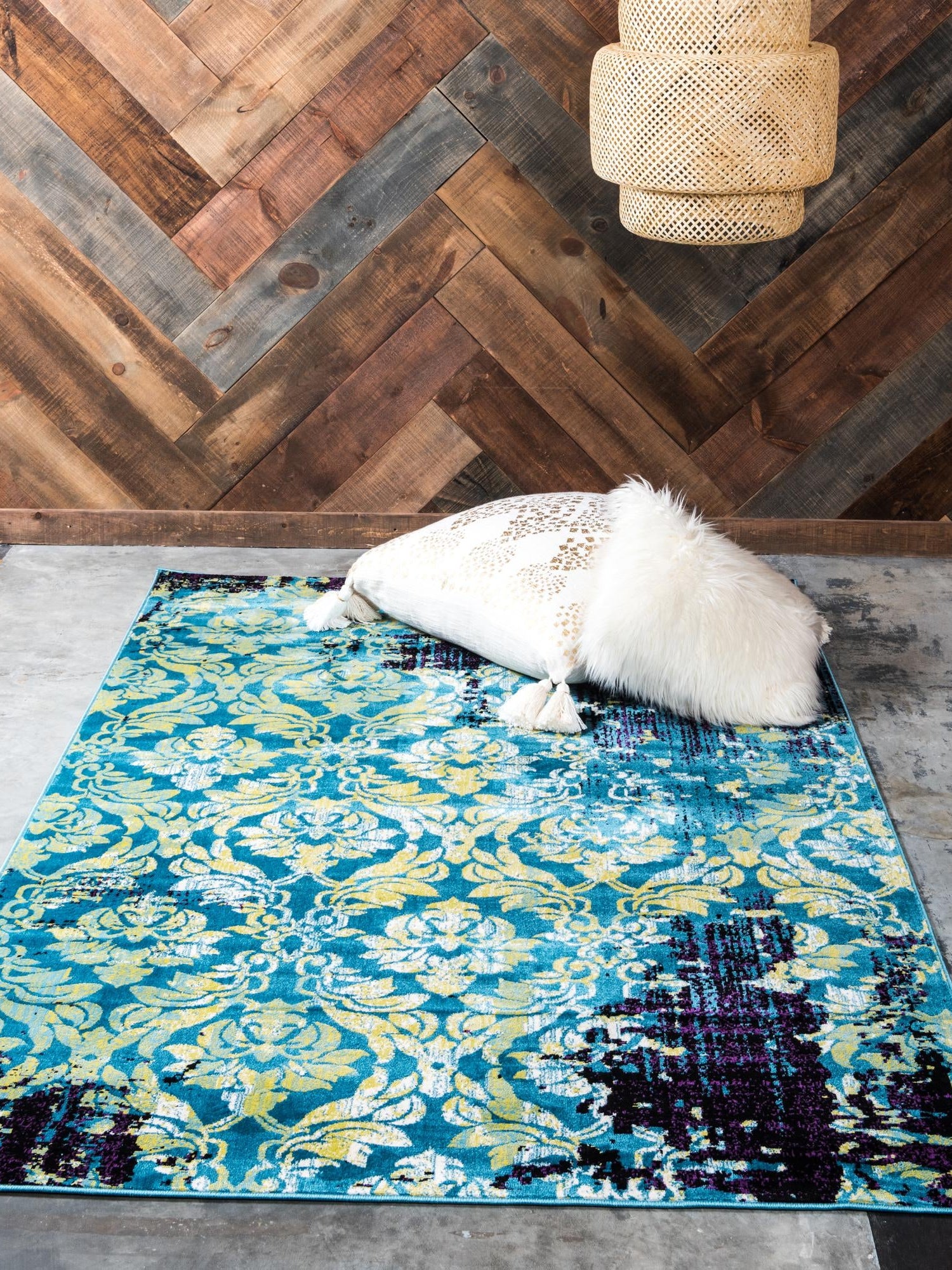 Blue 4' 1 x 6' 1 Imperial Rectangle Area Rug 100% Polypropylene With Cotton Backing Traditional Vintage Distressed Design Carpet for Sale at Rug Engine