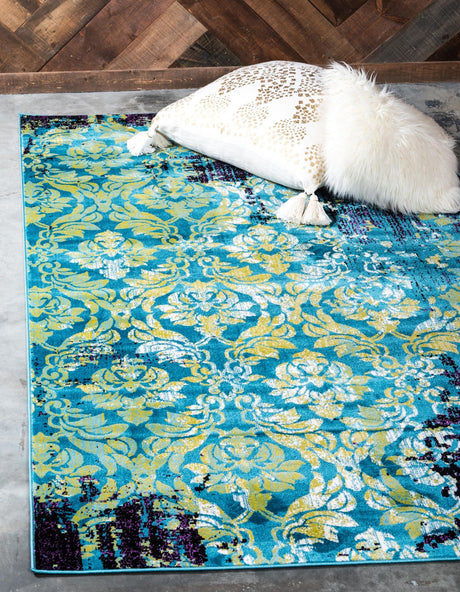 Blue 4' 1 x 6' 1 Imperial Rectangle Area Rug 100% Polypropylene With Cotton Backing Traditional Vintage Distressed Design Carpet for Sale at Rug Engine