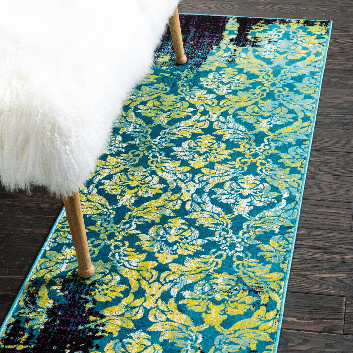 Blue 2' x 6' 1 Imperial Runner Area Rug 100% Polypropylene With Cotton ...