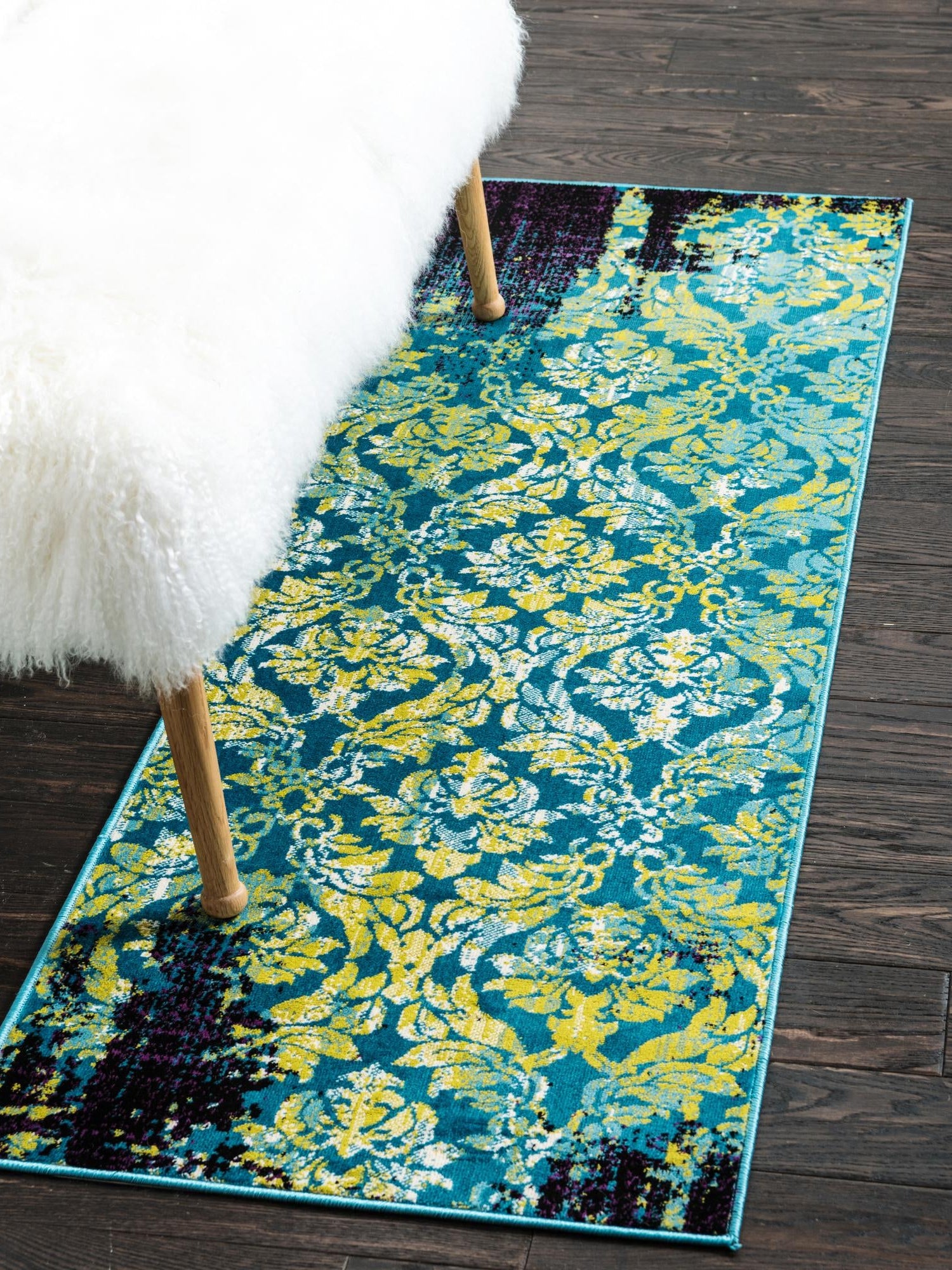 Blue 3' x 9' 10 Imperial Runner Area Rug 100% Polypropylene With Cotton Backing Traditional Vintage Distressed Design Carpet for Sale at Rug Engine