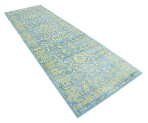 Blue 3' x 9' 10 Imperial Runner Area Rug 100% Polypropylene With Cotton Backing Traditional Vintage Distressed Design Carpet for Sale at Rug Engine