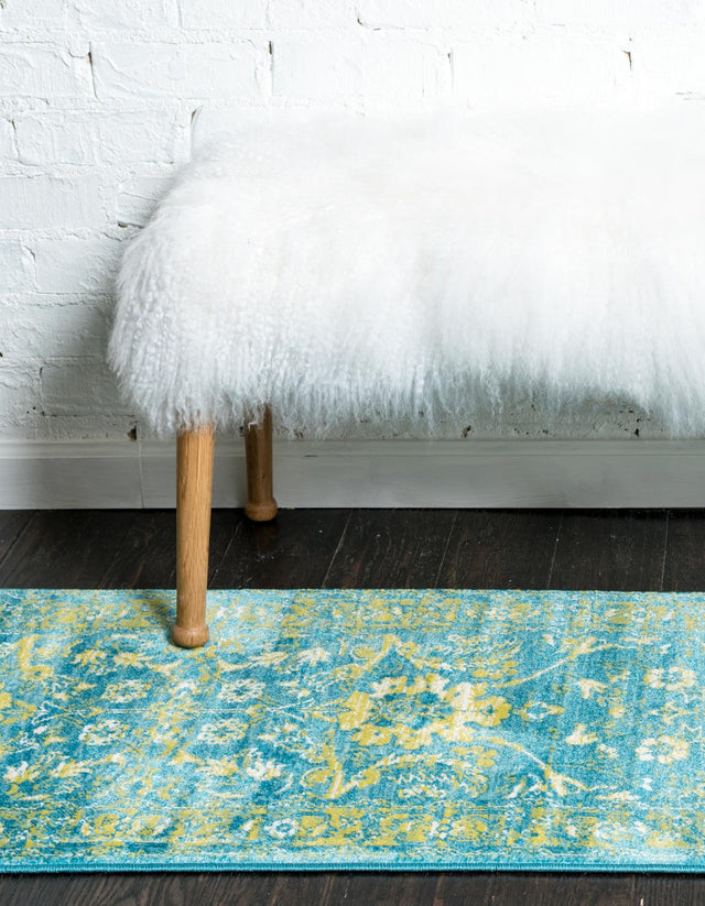 Blue 2' x 6' 1 Imperial Runner Area Rug 100% Polypropylene With Cotton Backing Traditional Vintage Distressed Design Carpet for Sale at Rug Engine