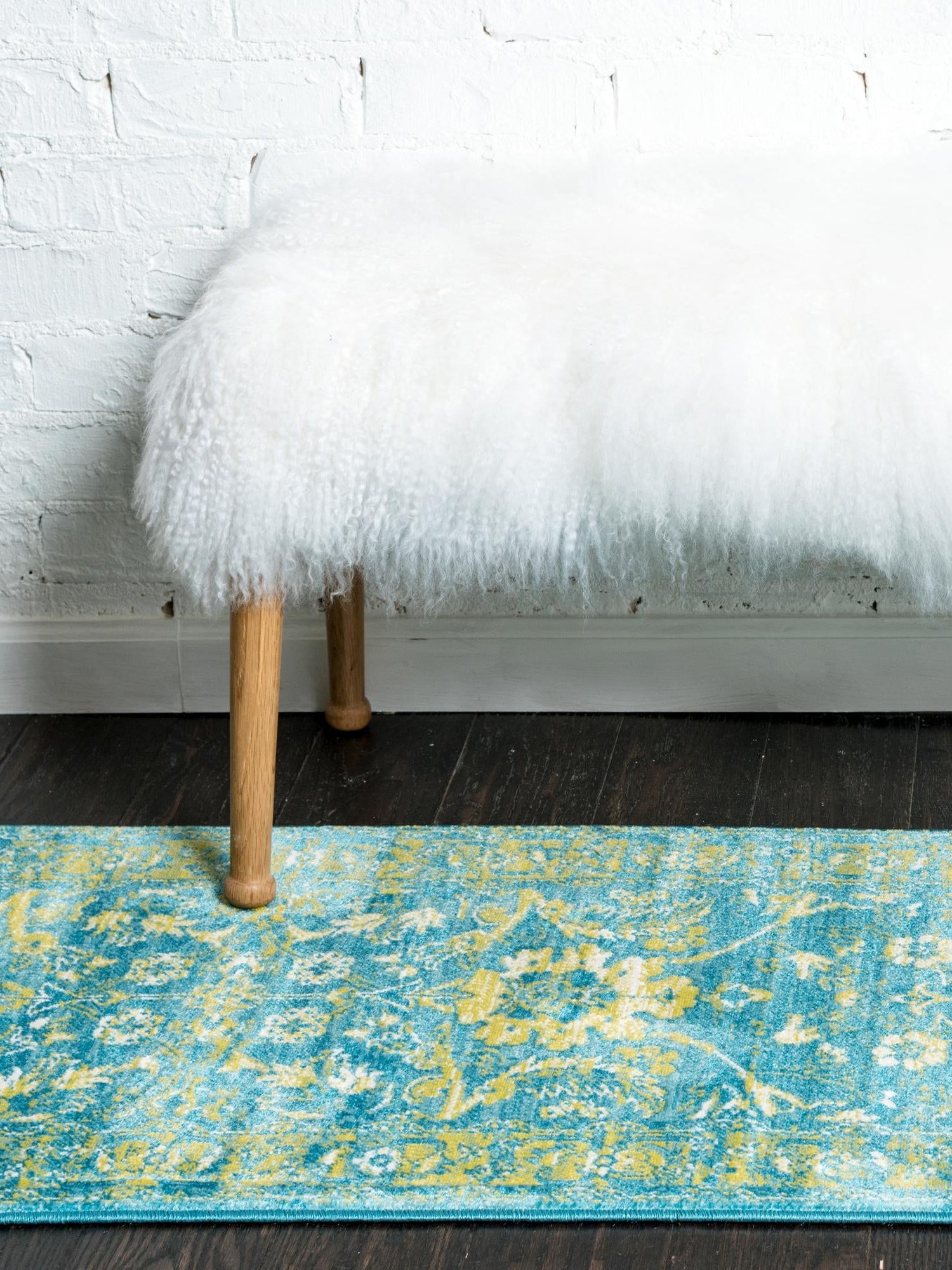 Blue 3' x 9' 10 Imperial Runner Area Rug 100% Polypropylene With Cotton Backing Traditional Vintage Distressed Design Carpet for Sale at Rug Engine