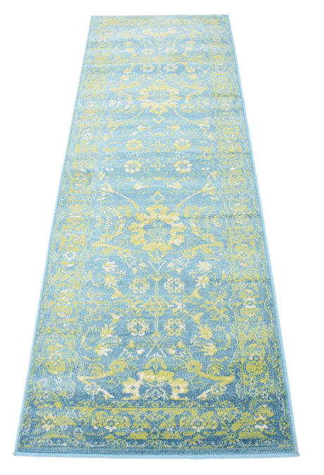 Blue 2' x 6' 1 Imperial Runner Area Rug 100% Polypropylene With Cotton Backing Traditional Vintage Distressed Design Carpet for Sale at Rug Engine