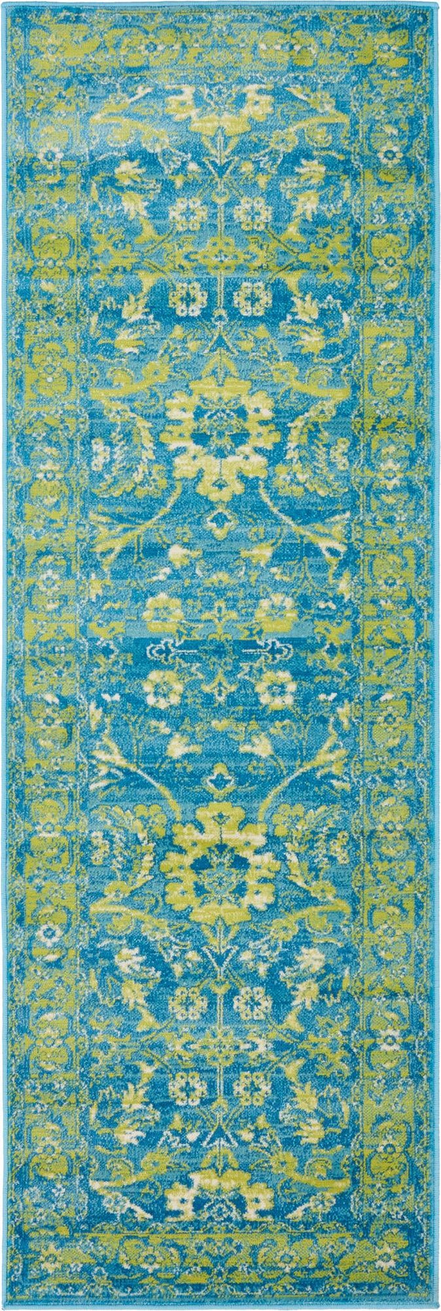 Blue 2' x 6' 1 Imperial Runner Area Rug 100% Polypropylene With Cotton Backing Traditional Vintage Distressed Design Carpet for Sale at Rug Engine
