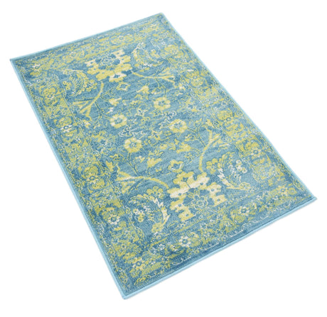Blue 2' x 3' 1 Imperial Rectangle Area Rug 100% Polypropylene With Cotton Backing Traditional Vintage Distressed Design Carpet for Sale at Rug Engine