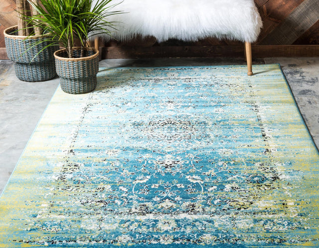 Blue 2' x 3' 1 Imperial Rectangle Area Rug 100% Polypropylene With Cotton Backing Traditional Vintage Distressed Design Carpet for Sale at Rug Engine