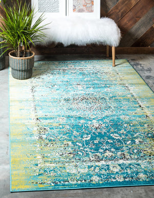 Blue 2' x 3' 1 Imperial Rectangle Area Rug 100% Polypropylene With Cotton Backing Traditional Vintage Distressed Design Carpet for Sale at Rug Engine