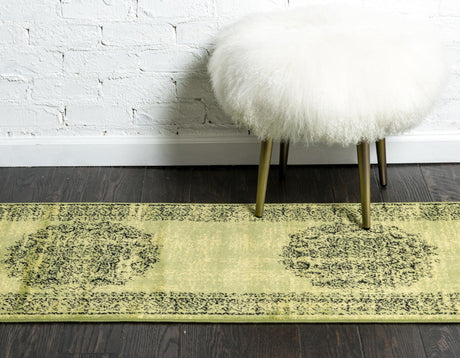 Sage Green 3' x 9' 10 Imperial Runner Area Rug 100% Polypropylene With Cotton Backing Traditional Vintage Distressed Design Carpet for Sale at Rug Engine