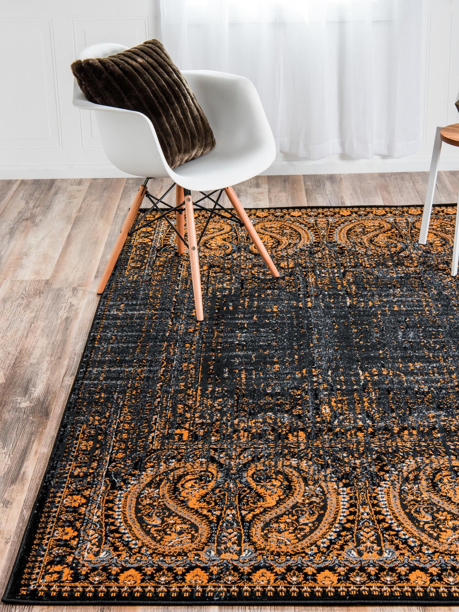 Black 2' x 3' 1 Imperial Rectangle Area Rug 100% Polypropylene With Cotton Backing Traditional Vintage Distressed Design Carpet for Sale at Rug Engine
