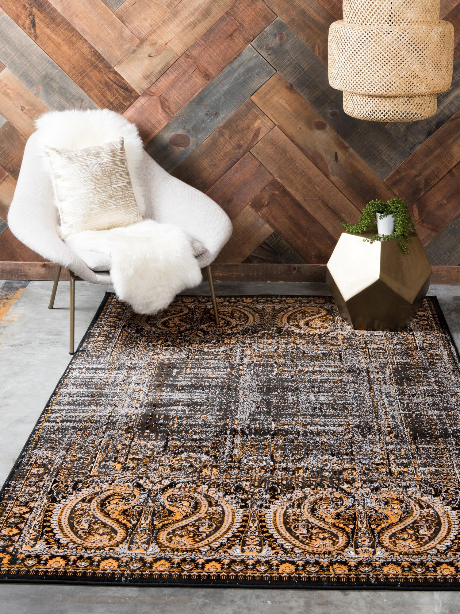 Black 2' x 3' 1 Imperial Rectangle Area Rug 100% Polypropylene With Cotton Backing Traditional Vintage Distressed Design Carpet for Sale at Rug Engine