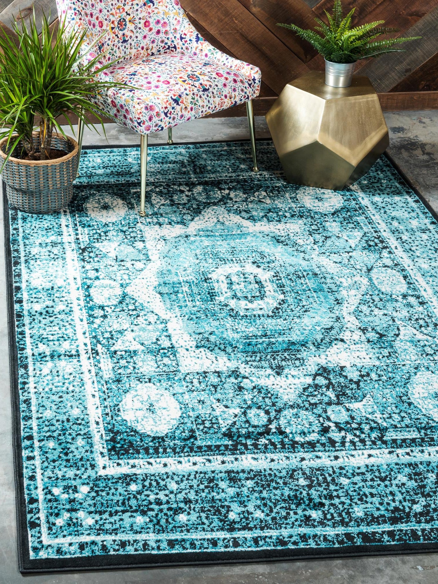 Blue 10' x 13' 1 Imperial Rectangle Area Rug 100% Polypropylene With Cotton Backing Traditional Vintage Distressed Design Carpet for Sale at Rug Engine