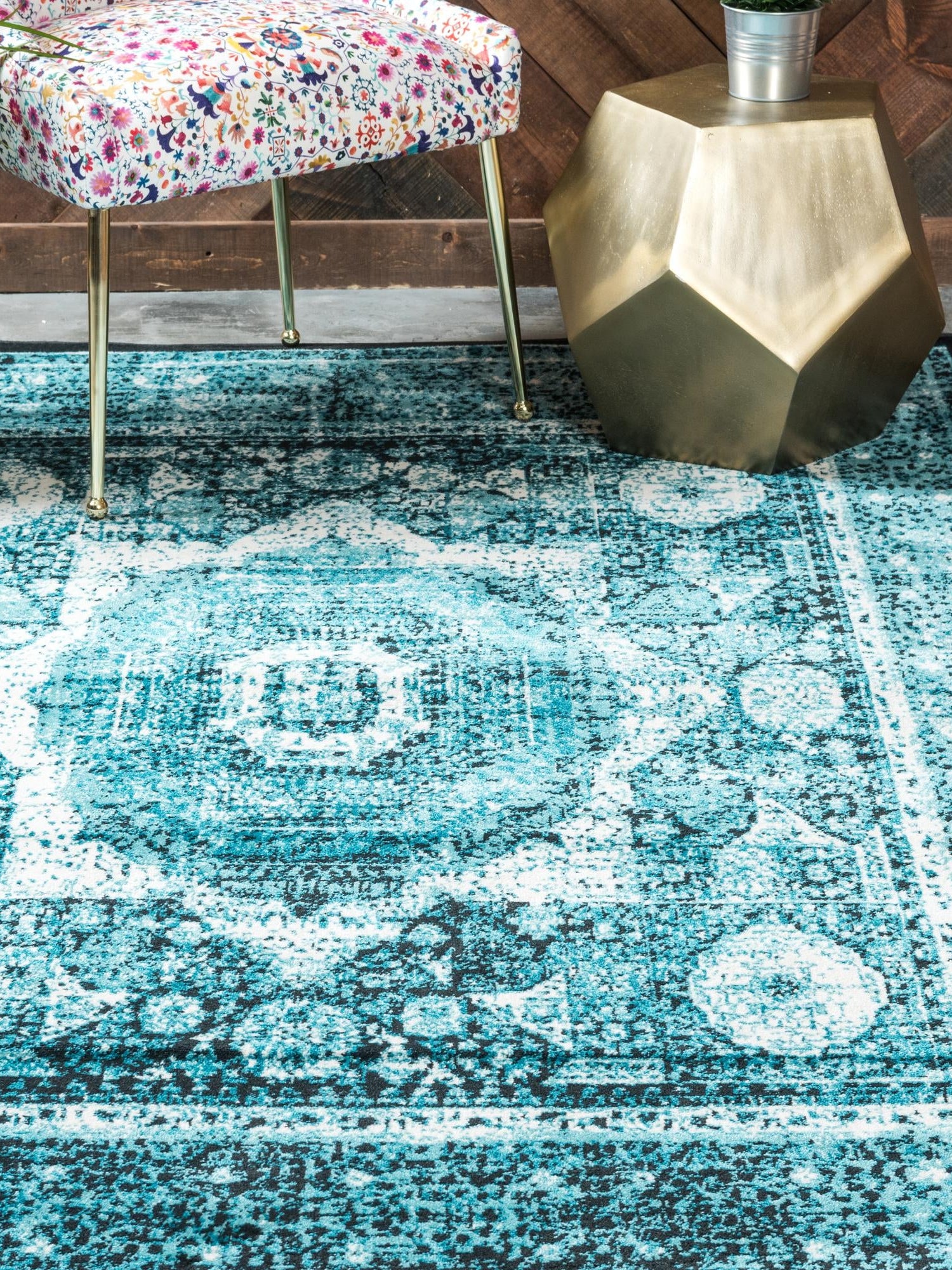 Blue 10' x 13' 1 Imperial Rectangle Area Rug 100% Polypropylene With Cotton Backing Traditional Vintage Distressed Design Carpet for Sale at Rug Engine