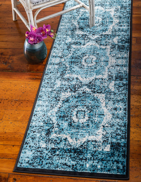 Blue 2' x 6' 1 Imperial Runner Area Rug 100% Polypropylene With Cotton Backing Traditional Vintage Distressed Design Carpet for Sale at Rug Engine