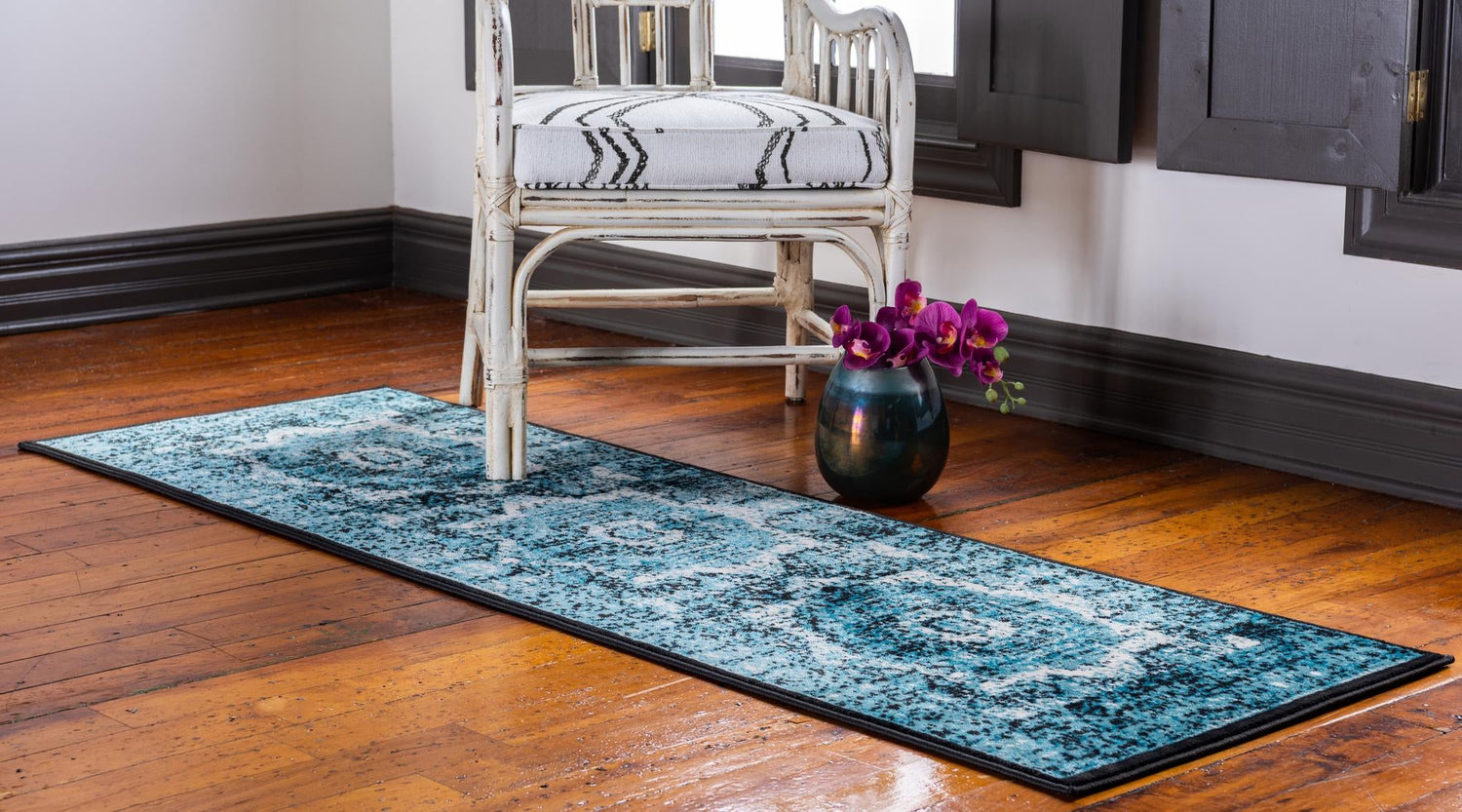 Blue 2' x 6' 1 Imperial Runner Area Rug 100% Polypropylene With Cotton Backing Traditional Vintage Distressed Design Carpet for Sale at Rug Engine