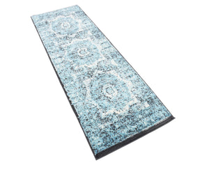 Blue 2' x 6' 1 Imperial Runner Area Rug 100% Polypropylene With Cotton Backing Traditional Vintage Distressed Design Carpet for Sale at Rug Engine