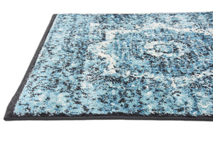 Blue 2' x 6' 1 Imperial Runner Area Rug 100% Polypropylene With Cotton Backing Traditional Vintage Distressed Design Carpet for Sale at Rug Engine