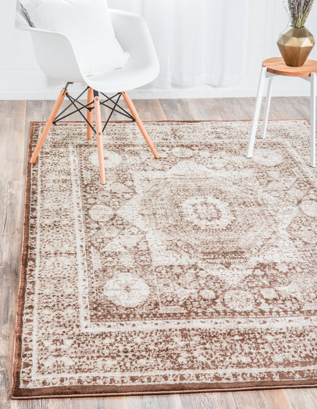 Chocolate Brown 4' 1 x 6' 1 Imperial Rectangle Area Rug 100% Polypropylene With Cotton Backing Traditional Vintage Distressed Design Carpet for Sale at Rug Engine